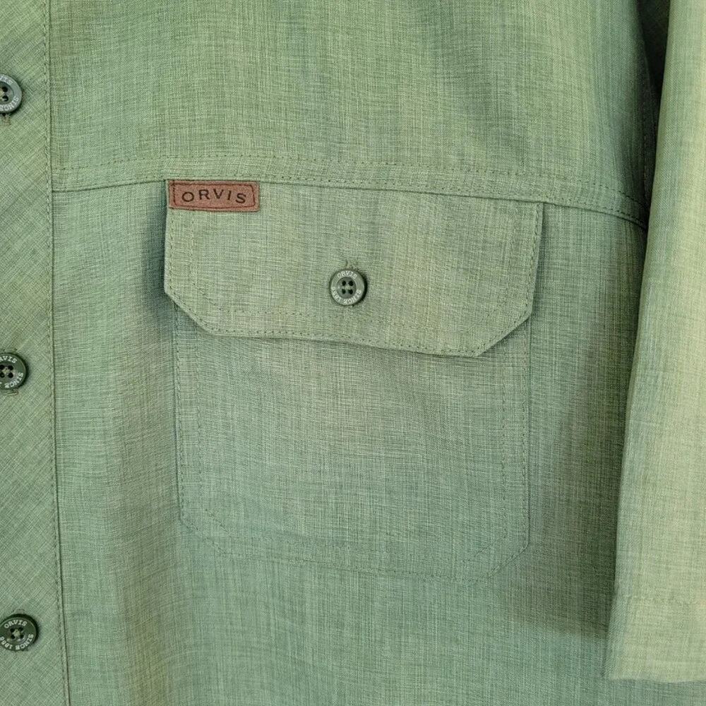 Orvis Classic Collection Short Sleeve Button Down Shirt Mens Size XL Green - Picture 4 of 11